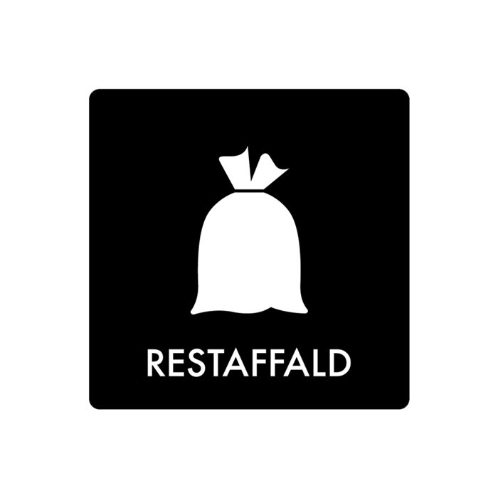 Skilt til affaldssortering 60x60 - restaffald