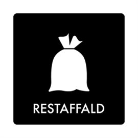 Skilt til affaldssortering 120x120 - restaffald