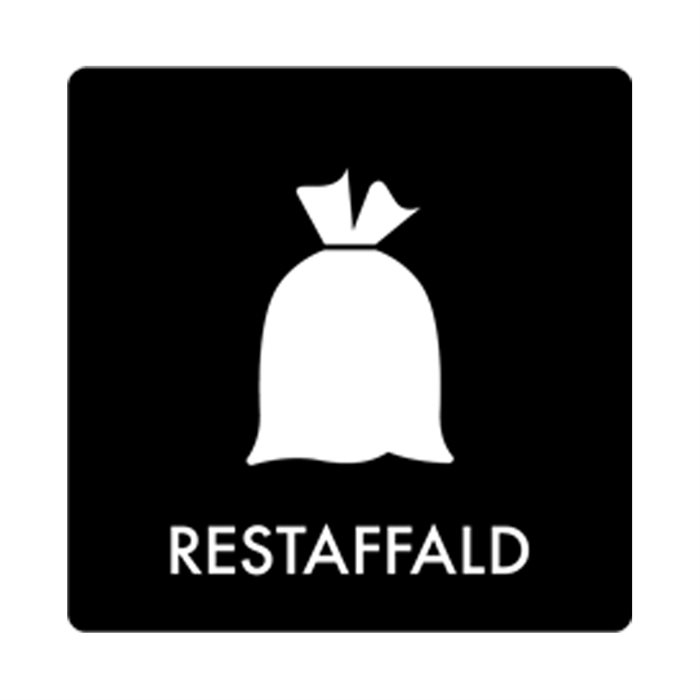 Skilt til affaldssortering 120x120 - restaffald