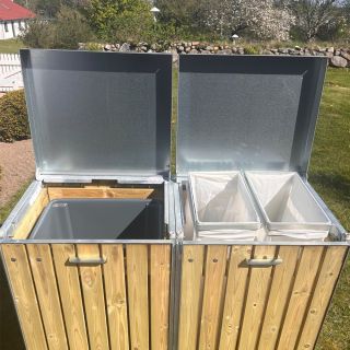 Miljøstativ B96, dobbelt m/spand & dobbelt ring